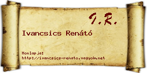 Ivancsics Renátó névjegykártya